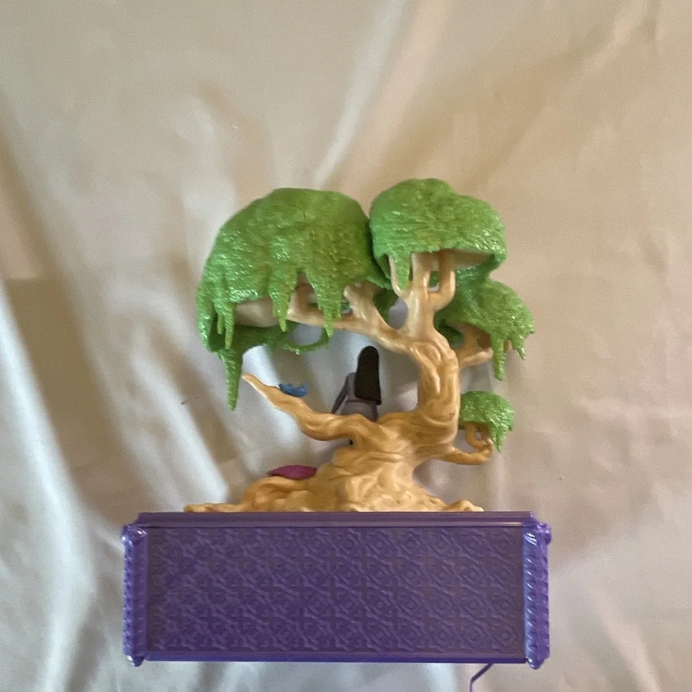 Purple & Green Tree Music Box w/ Girl Figurine, Battery Operated (AA)